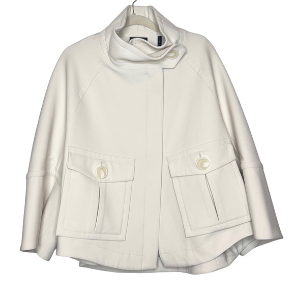 THEORY Christoris Pioneer Swing Coat in Cream. Size Medium - Picture 5 of 15